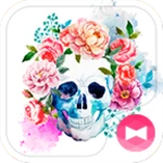 skull flowers theme +home android application logo